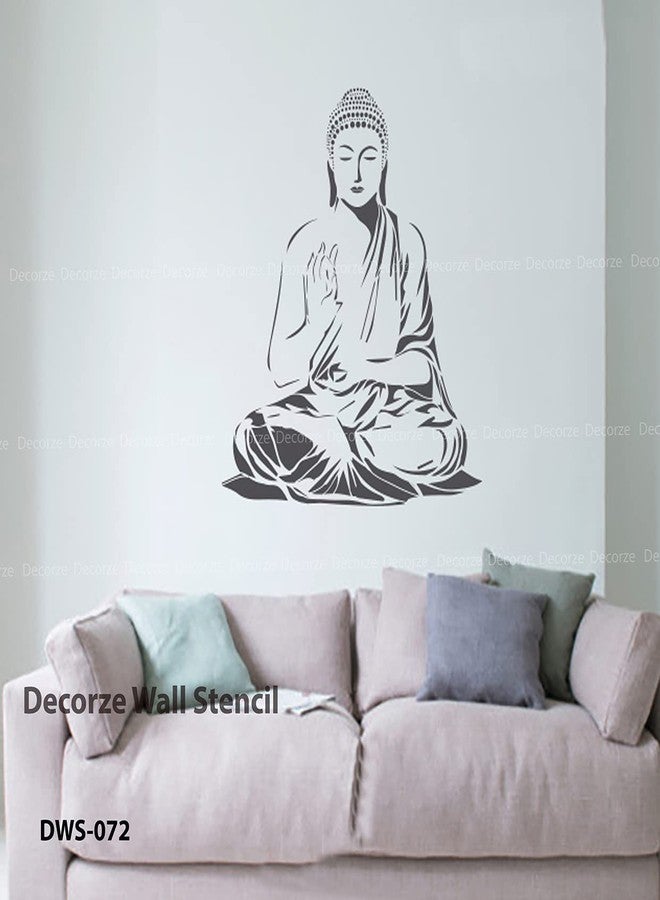 DECORZE Buddha Wall Painting Stencil Design For Wall Painting Dws 72 - Image 1